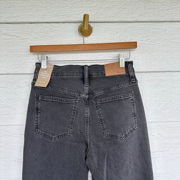 Madewell The Perfect Vintage Denim High Rise Tapered Leg Jeans Black 24 NWT - Picture 9 of 13